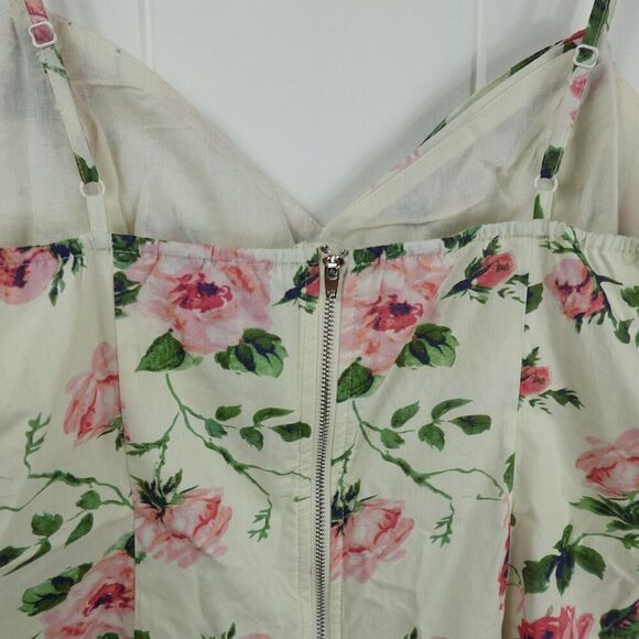 Aqua Womens Floral Print Front Bow Cropped Cut Out Cotton Top X-Large - Picture 7 of 9